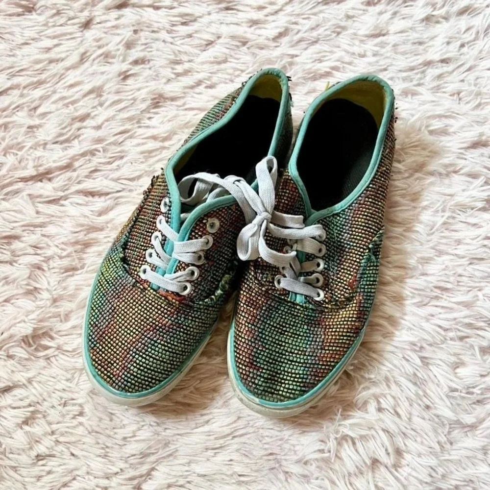 Rainbow Knit Indie Hippie Pride Textured Shoes Womens 8 Vivid Eclectic‎ Goblin